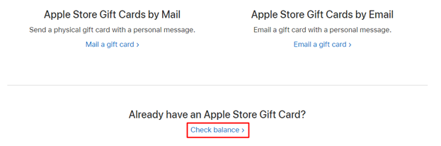 apple itunes gift card balance